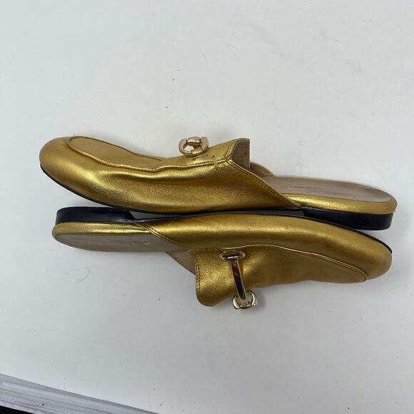 Silent D Women's Mule Slides Shoes Horsebit Slip On Flat Shoes Gold Size EU 40 - Picture 5 of 11